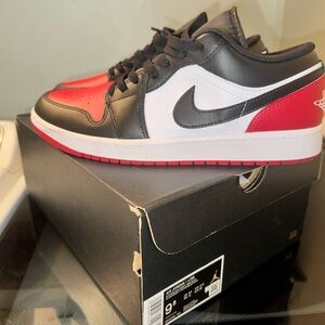 Nike Air Jordan 1 Low Black Red White Shoes